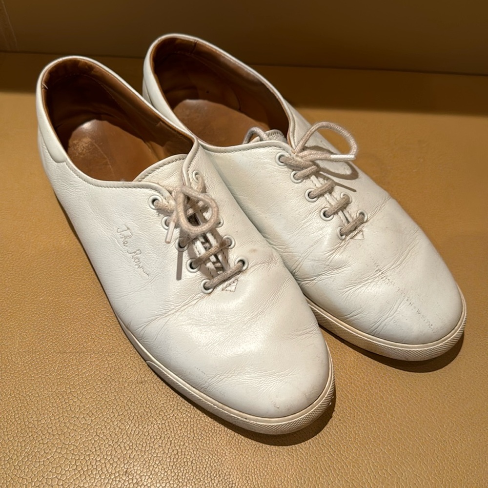 White Leather The Row Dean Sneakers